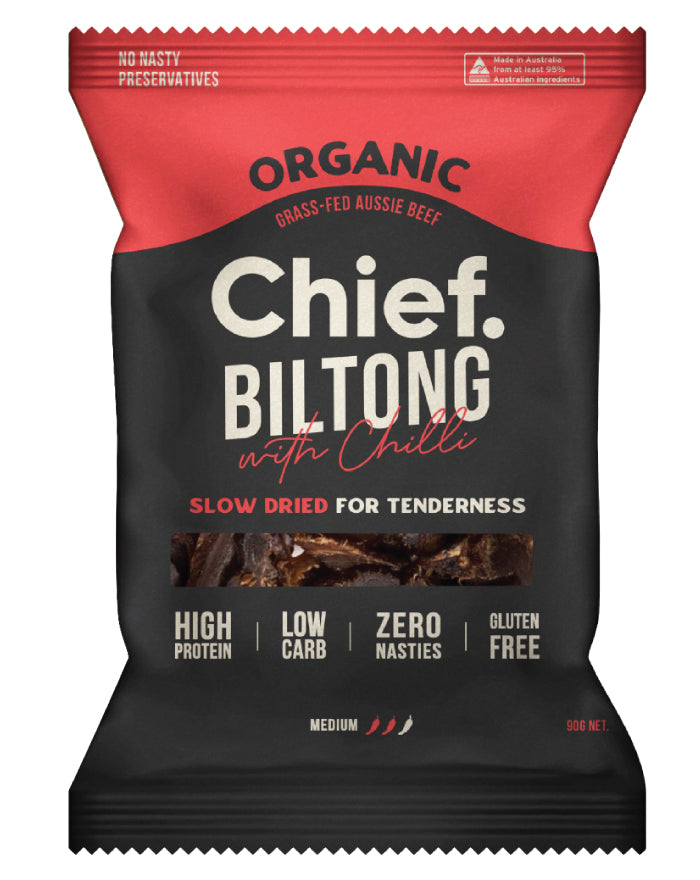 Chief Nutrition Beef and Chilli Biltong 90g