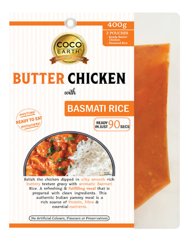 Coco Earth Butter Chicken With Basmati Rice 400g