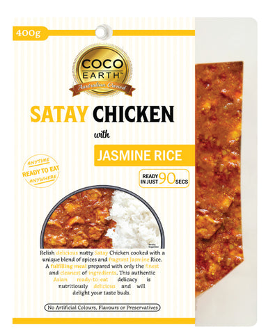 Coco Earth Satay Chicken With Jasmine Rice 400g
