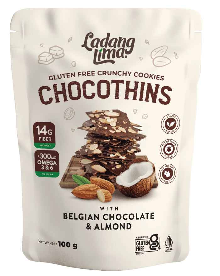 Ladang Lima Chocothins with Belgian Chocolate & Almond 100g