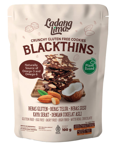 Ladang Lima Blackthins Chocolate Coconut & Almond Thins 100g