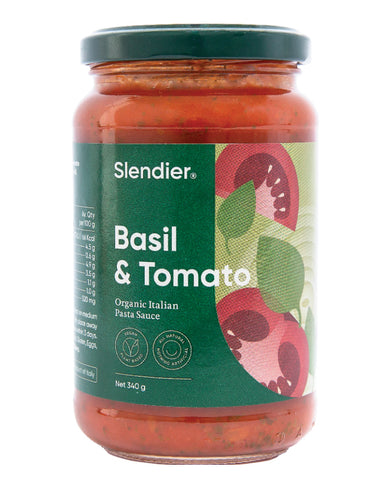 Slendier Organic Basil & Tomato Pasta Sauce 340g