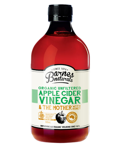 Barnes Naturals Organic Apple Cider Vinegar & Honey 500ml - Fresh Food Enterprises