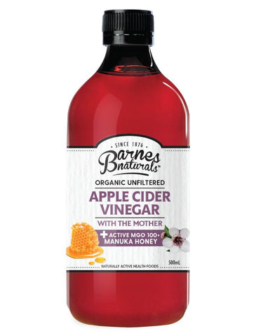 Barnes Naturals Organic Apple Cider Vinegar & Manuka 5+ 500ml - Fresh Food Enterprises
