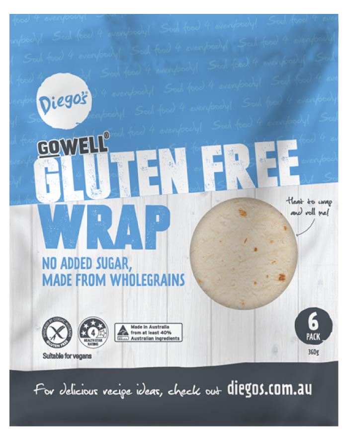Diego's GoWELL Gluten Free Wrap 6pk 360g - Fresh Food Enterprises
