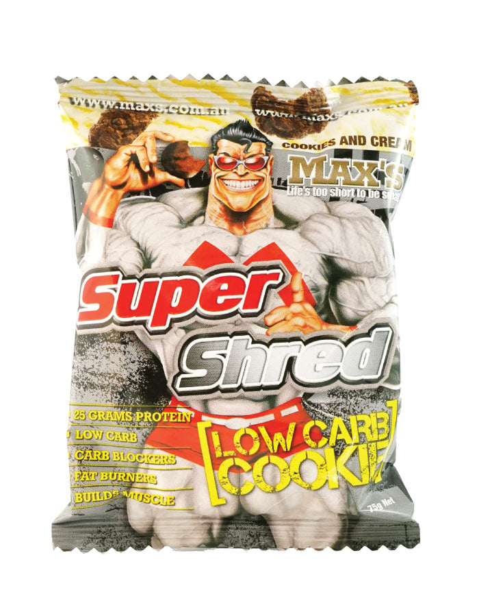 Max's Super Shred Cookies Cookies & Cream 75g - Fresh Food Enterprises
