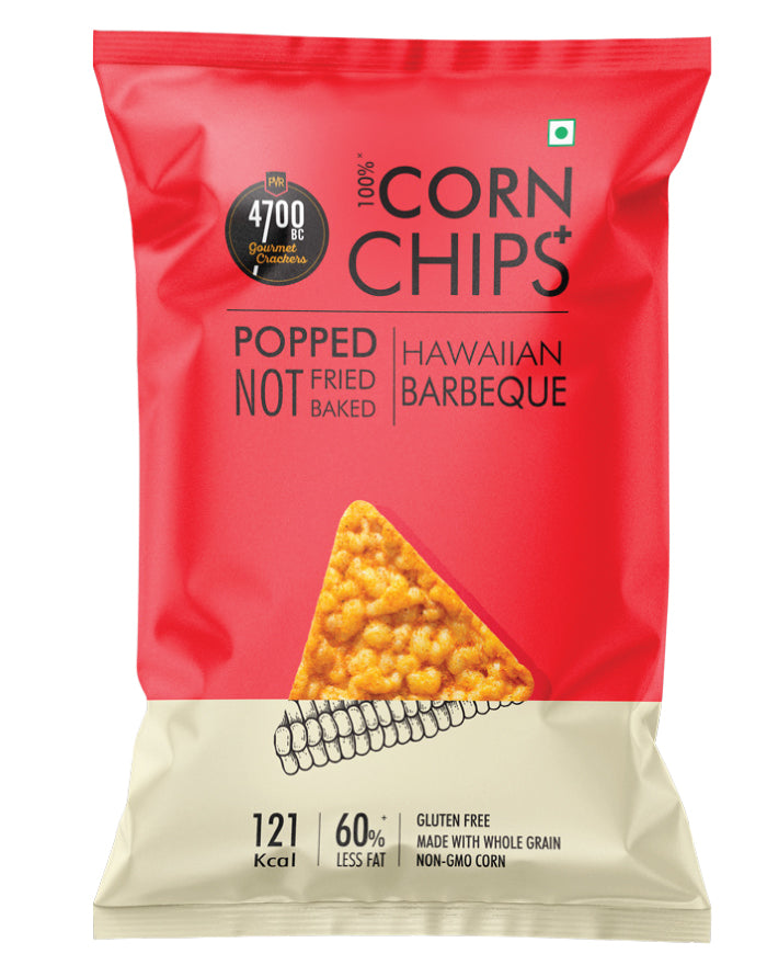 4700BC Hawaiian Barbeque Popped Corn Chips 55g gluten free snack pack