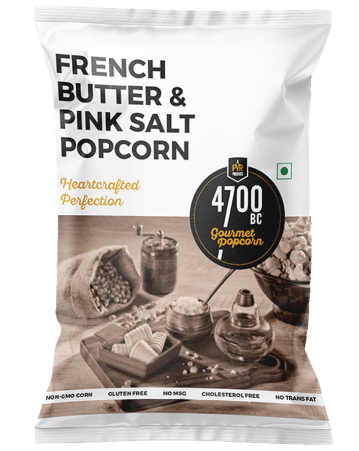 4700BC French Butter and Himalayan Pink Salt Gourmet Popcorn 90g pack