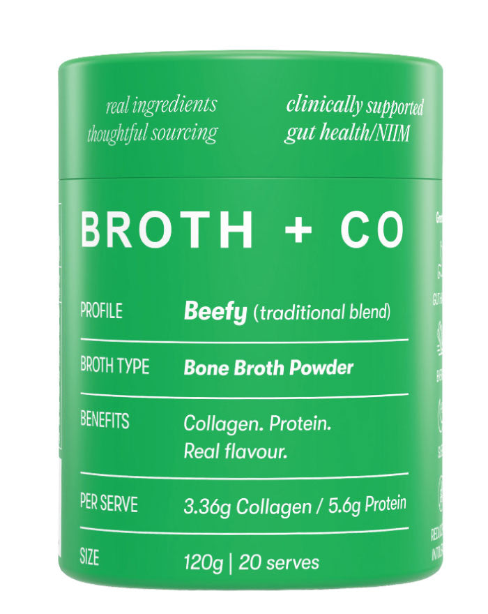 Broth + Co Bone Broth Powder Beefy 120g