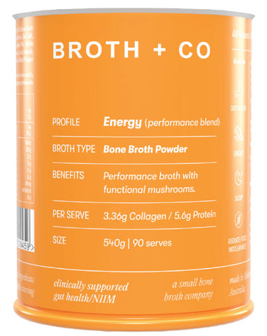 Broth + Co Bone Broth Powder Energy 540g