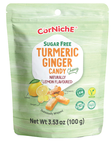Corniche Sugar Free Ginger Turmeric Candy Lemon 100g
