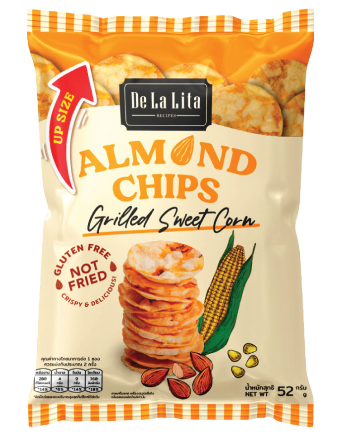 De La Lita Almond Chips Grilled Sweet Corn 52g