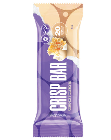 ELITE CRISP Bar White Choc Macadamia 65g