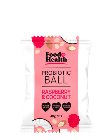 Food for Health Probiotic Raspberry & Coconut Balls 40g