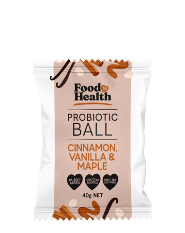 Food for Health Probiotic Cinnamon, Vanilla & Maple Balls 40g
