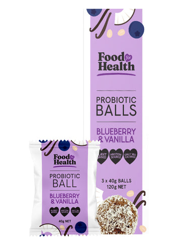 Food for Health Probiotic Balls Blueberry & Vanilla 120g