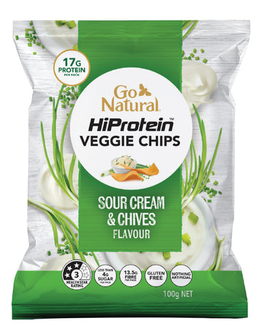 Go Natural HiProtein Probiotic Chips Sour Cream & Chives 100g