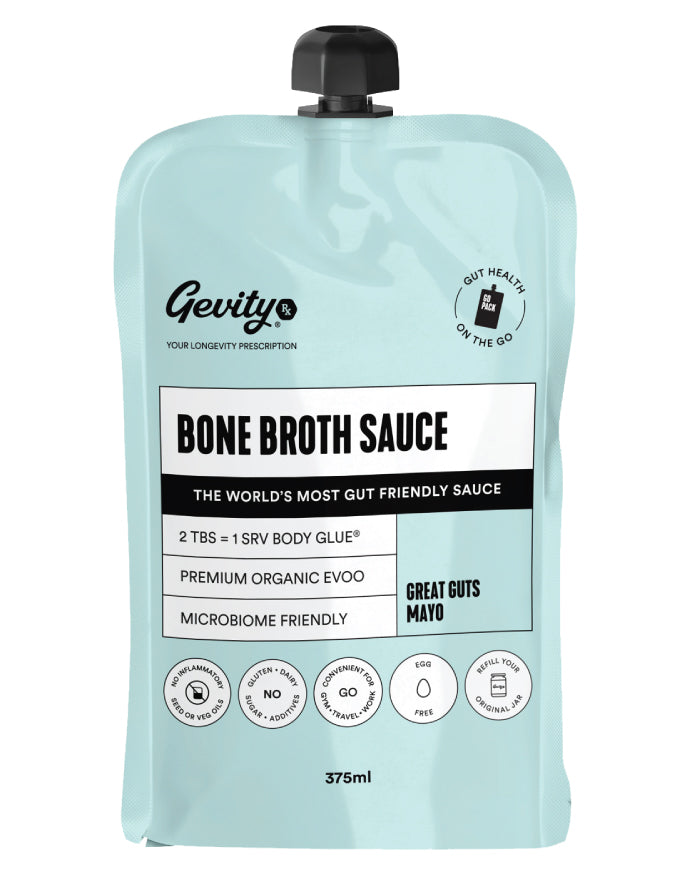 Gevity Rx Bone Broth Sauce Go Pack Great Guts Mayo 375ml