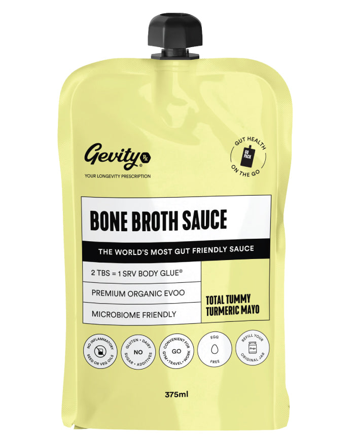 Gevity Rx Bone Broth Sauce Go Pack Total Tummy Turmeric Mayo 375ml