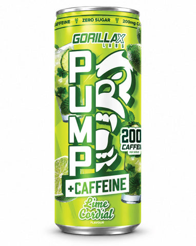 Gorilla X Labs Pump + Caffeine RTD Lime Cordial 355ml wholesale pre-workout drink