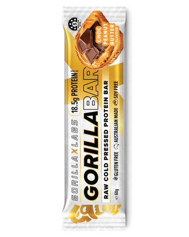 Gorilla X Labs Protein Bar Choc Peanut Butter 60g wholesale protein snack for Australian retailers