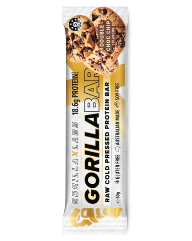 Gorilla X Labs Protein Bar Double Choc Chip 60g wholesale protein snack for Australian retailers