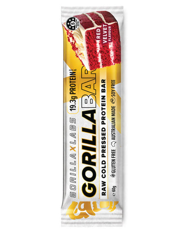 Gorilla X Labs Protein Bar Red Velvet 60g wholesale protein snack for Australian retailers