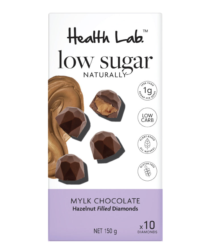 Health Lab Low Sugar Diamonds Mylk Hazelnut 150g
