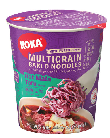 KOKA Baked Multigrain w. Purple Corn Cup Noodles - Hot Mala Tofu 65g