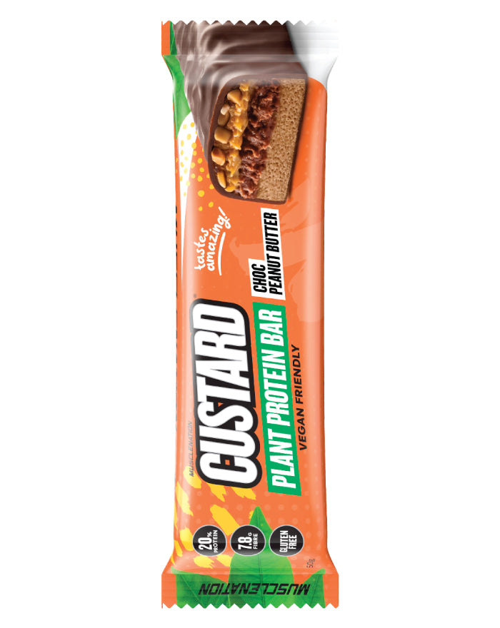 Muscle Nation Plant Protein Custard Bar Choc Peanut 50g