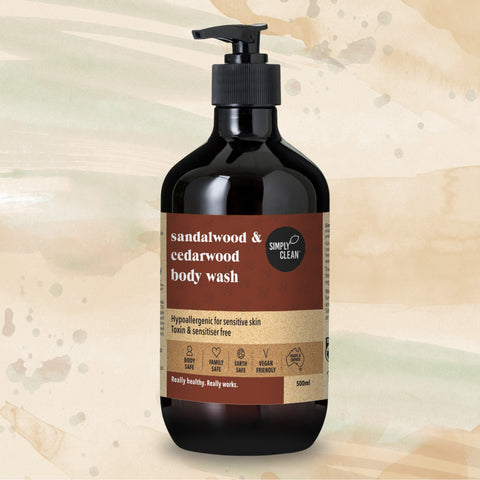 SimplyClean Sandalwood & Cedarwood Body Wash - 12 x 500ml
