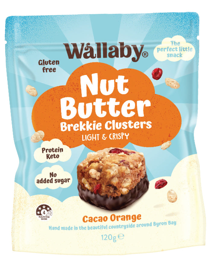 Wallaby Nut Butter Brekkie Clusters Cacao Orange 120g