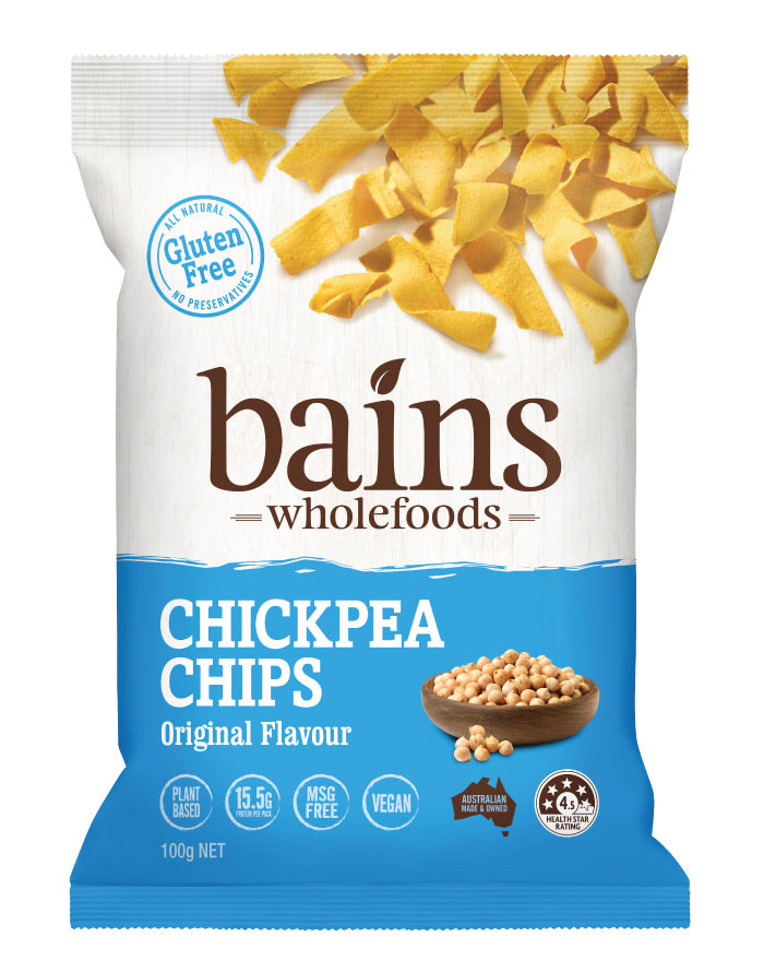 Bains Chickpea Chips Original 100g wholesale gluten free chickpea chips for Australian retailers