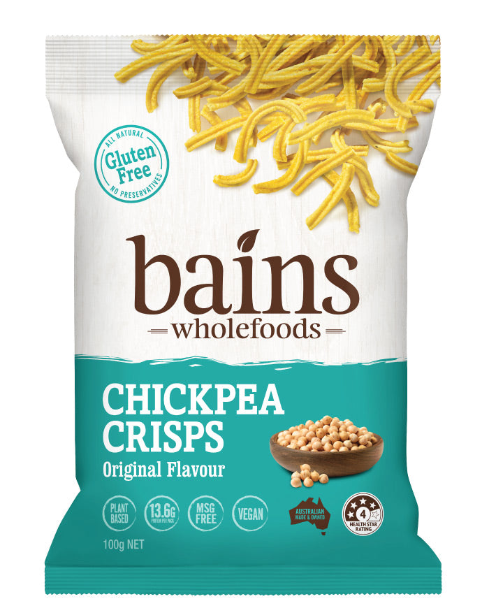 Bains Chickpea Crisps Original 100g wholesale gluten free chickpea crisps for Australian retailers