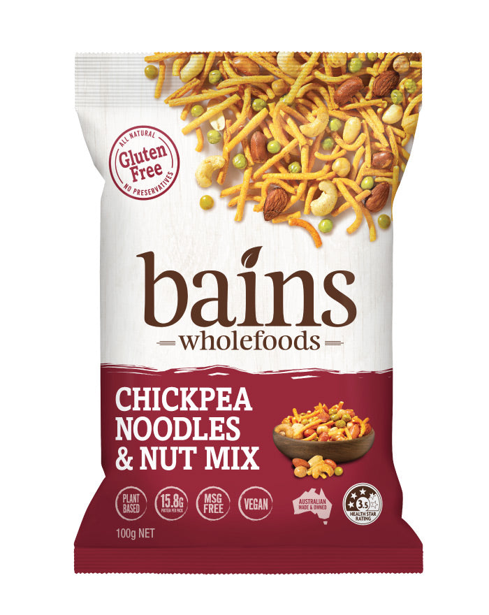 Bains Chickpea Noodles & Nut Mix 100g | Gluten Free Snack Mix