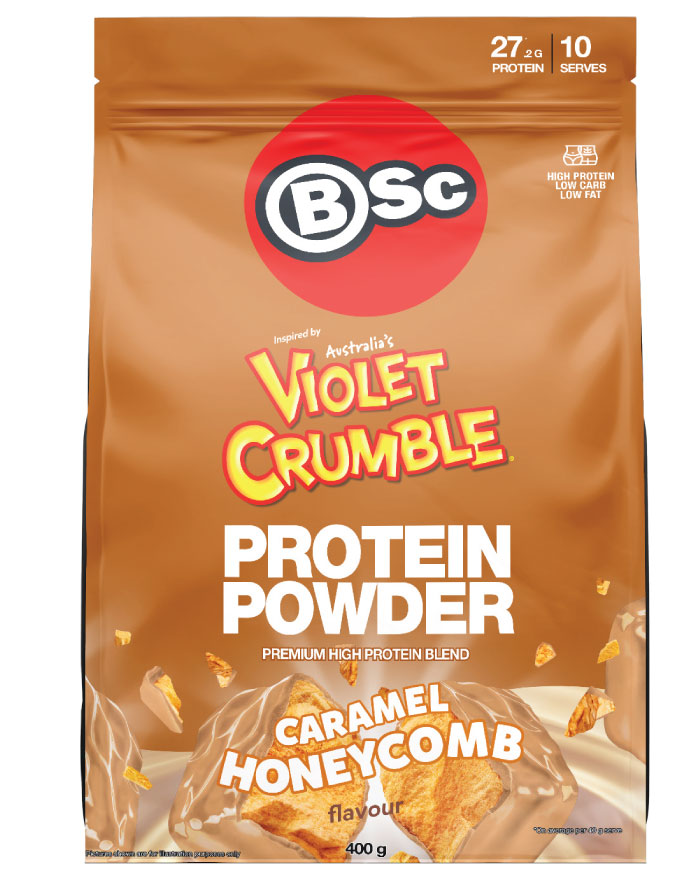 BSc Violet Crumble Protein Powder Caramel Honeycomb 400g