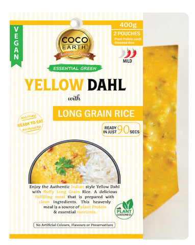 Coco Earth Yellow Dahl With Long Grain Rice 400g product image