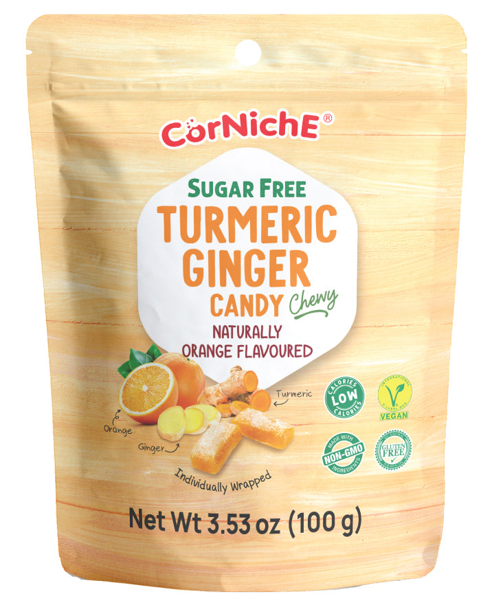 Corniche Sugar Free Ginger Turmeric Candy Orange