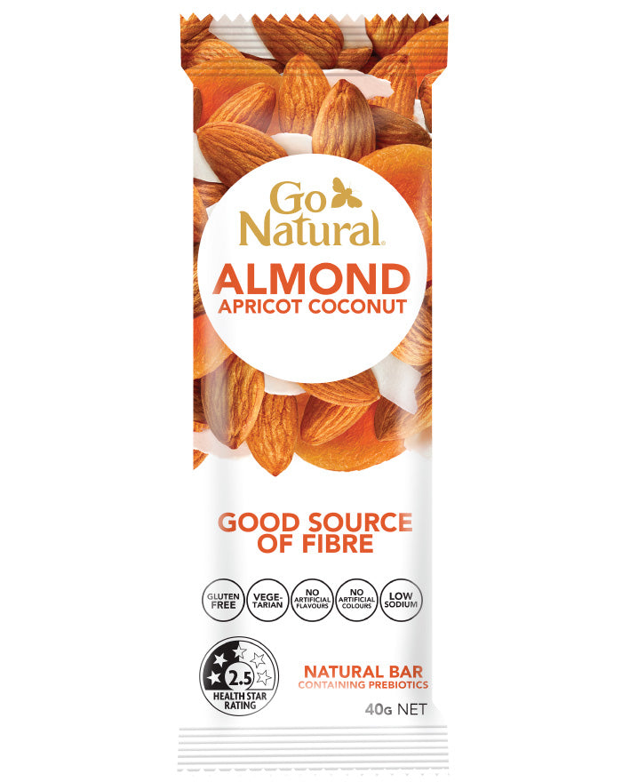 Go Natural Snack Bars Almond Apricot Coconut 40g | Healthy Snack Bars