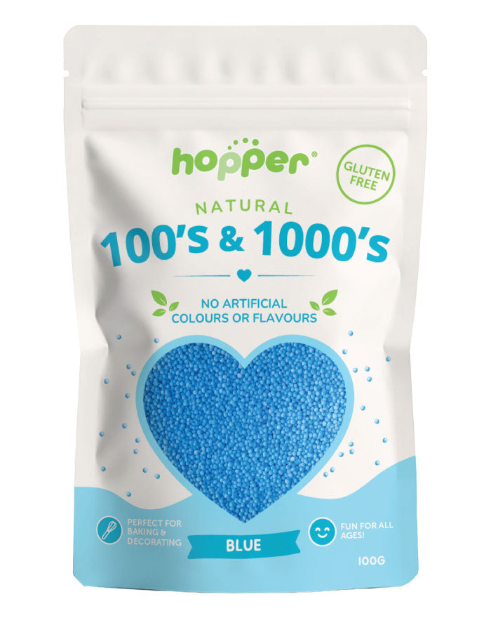 Hopper Blue Gluten Free 100s and 1000s 100g pouch wholesale natural colour baking decorations