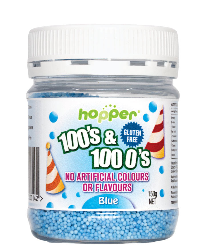 Hopper Blue 100s and 1000s 150g gluten free baking decorations