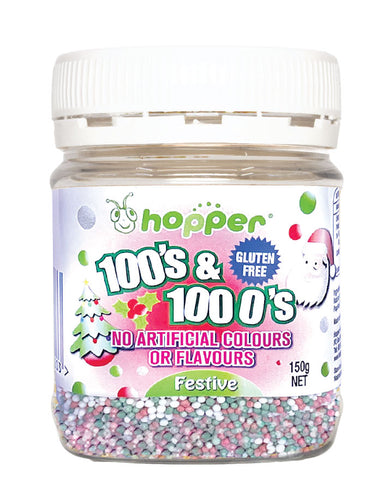 Hopper Festive 100s and 1000s 150g gluten free Christmas baking decorations