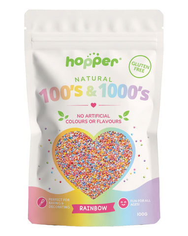 Hopper Rainbow Gluten Free 100s and 1000s 100g pouch wholesale baking decorations