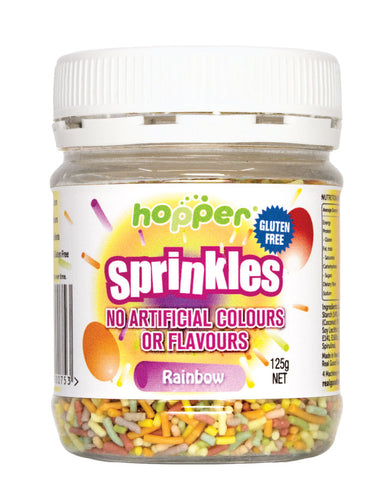 Hopper Rainbow Sprinkles 125g gluten free cake decorations