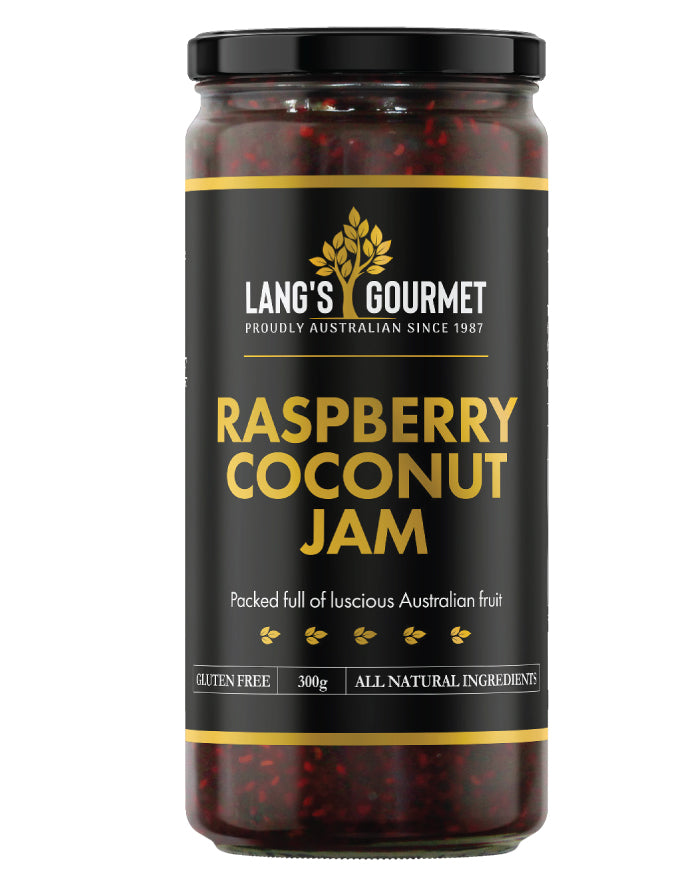 Lang's Gourmet Raspberry Coconut Jam 300g | Gourmet Jam