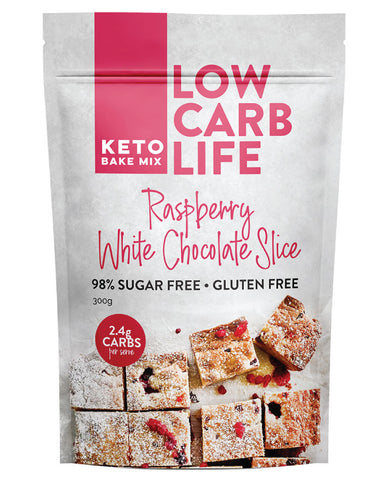 Low Carb Life Raspberry White Chocolate Slice 300g gluten free keto bake mix