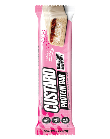 Muscle Nation Protein Custard Bar White Choc Raspberry 60g product image