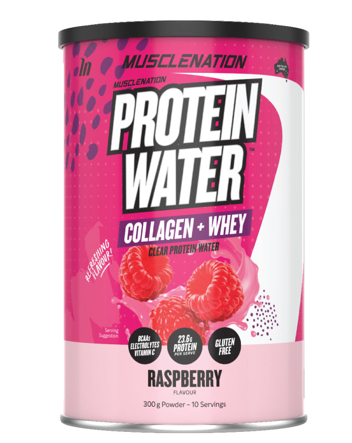 Muscle Nation Protein Water Powder Raspberry 300g product image