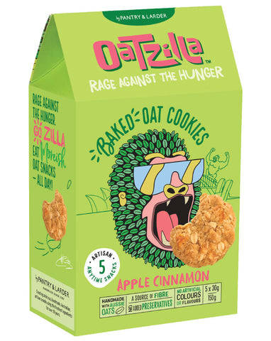 Oatzilla Multipack Apple Cinnamon 150g handmade Aussie oat snack