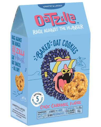 Oatzilla Multipack Choc Caramel Fudge 150g handmade Aussie oat snack